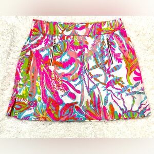 Beautiful ! Lilly Pulitzer Marigold Skort Resort White Scuba To Cuba .